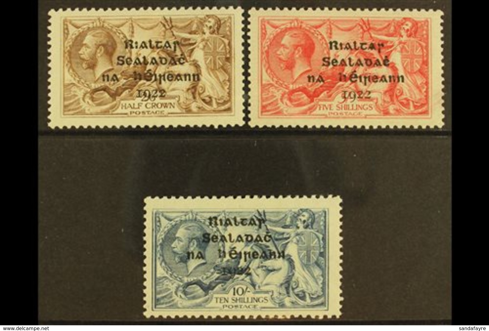 1922 Dollard Seahorses Set, SG 17/21, Fine Mint, The 5s On Pseudo-laid Paper. (3) For More Images, Please Visit Http://w - Other & Unclassified