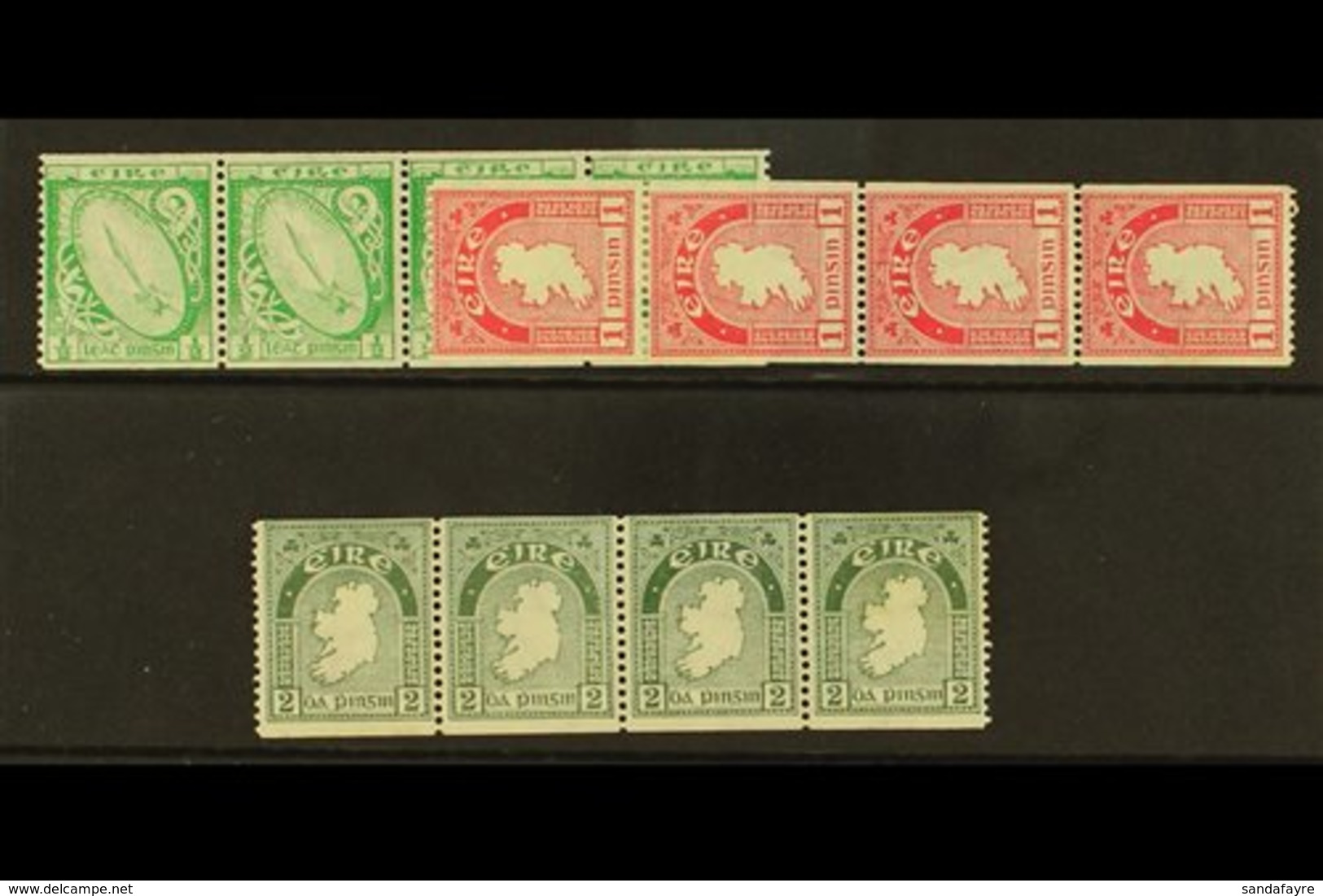 1934 COIL STAMPS Fine Mint Strips Of Four Of ½d (3 Are Nhm), 1d (3 Are Nhm) And 2d (2 Are Nhm), SG 71a, 72c, 74a. (3 Str - Andere & Zonder Classificatie