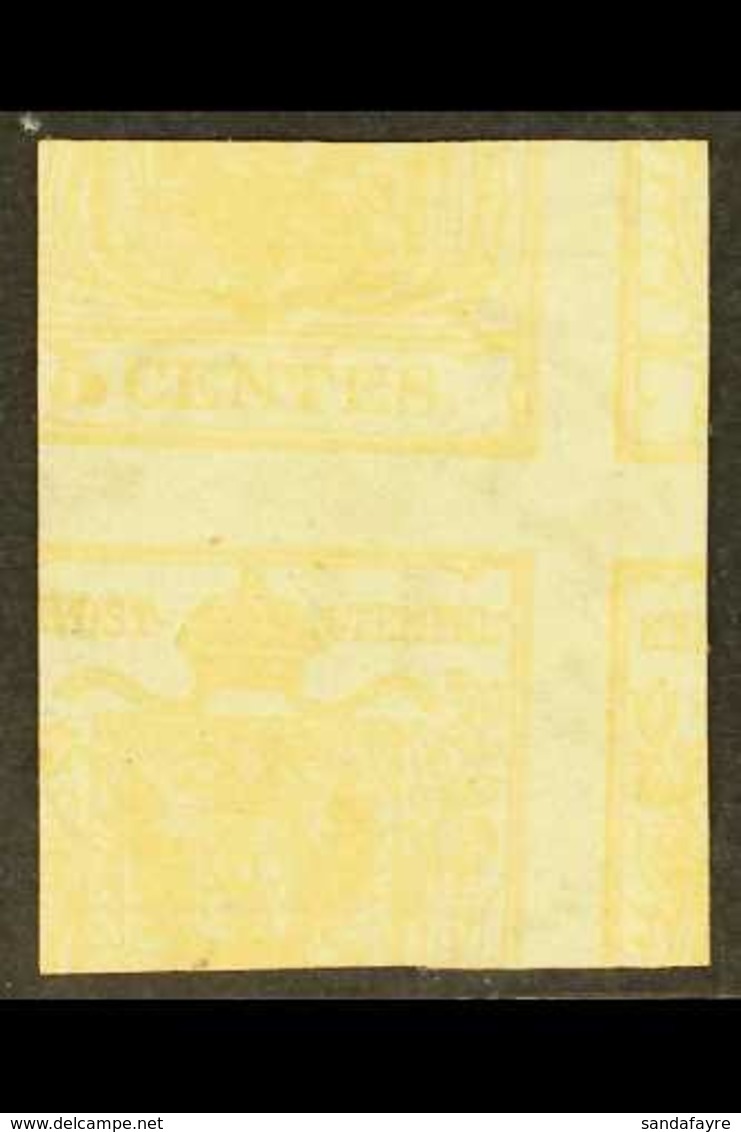 LOMBARDY VENETIA 1851 5c Yellow Ochre, Variety "Upright Off-set On Reverse", Sass 13A, Superb Used. For More Images, Ple - Non Classés