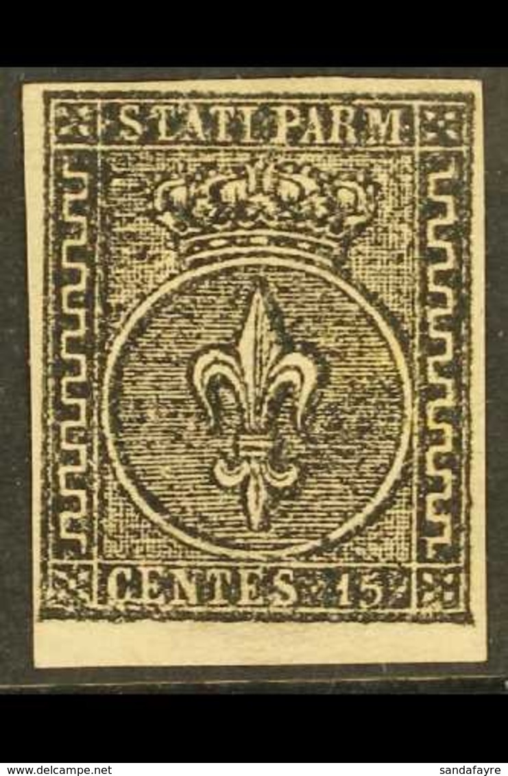 PARMA 1852 15c Black On Rose, Sass 3, Superb Mint No Gum. Cat €1750 (£1500) For More Images, Please Visit Http://www.san - Sin Clasificación