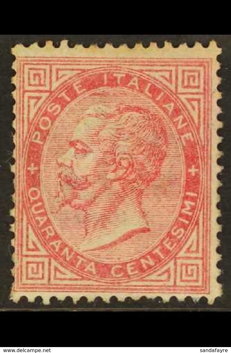 1863-65 40c Rose, SG 14, Unused No Gum, Tiny Imperfections, Cat £7,000. For More Images, Please Visit Http://www.sandafa - Ohne Zuordnung