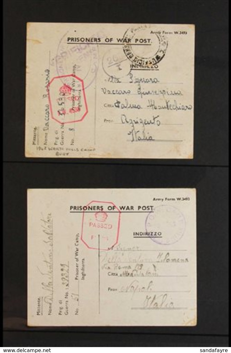 1942-47 WWII PRISONER OF WAR POST A Small Collection Of Censored Covers/cards From A Selection Of P.O.W. Camps In Great  - Non Classés