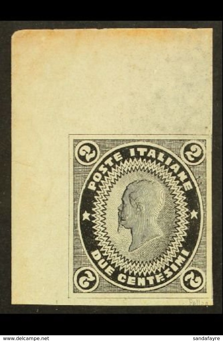 PELLAS ESSAY 1862 2c Essay Depicting Victor Emmanuel II In 'saw-tooth' Oval, In Black On Ungummed Paper, Inscribed "Pell - Unclassified