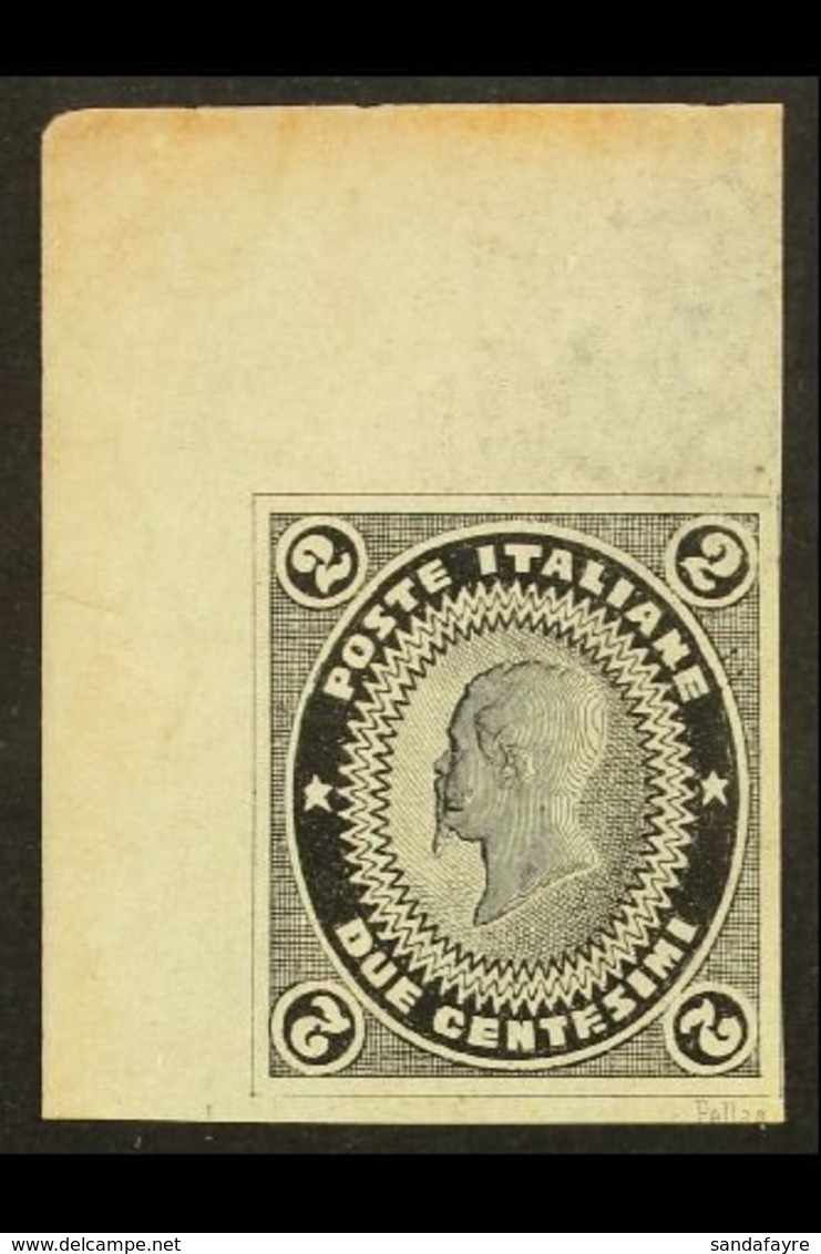 PELLAS ESSAY 1862 2c Essay Depicting Victor Emmanuel II In 'saw-tooth' Oval, In Black On Ungummed Paper, Inscribed "Pell - Zonder Classificatie