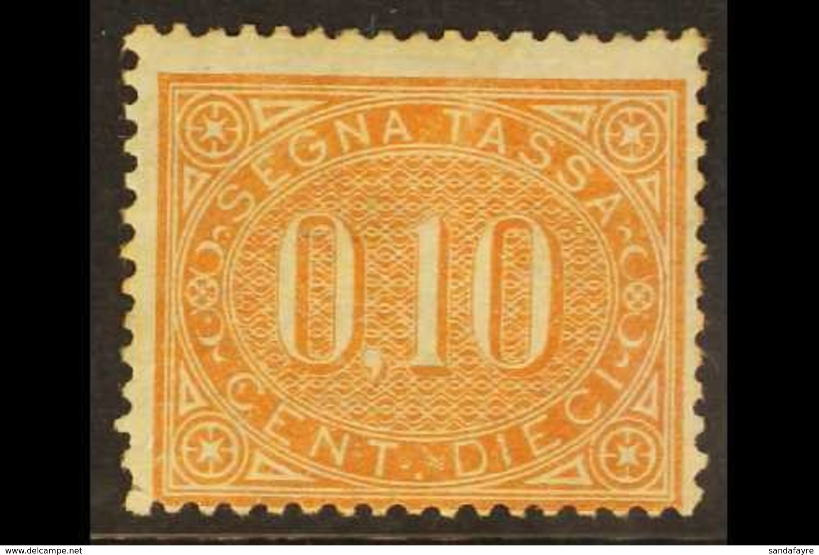 POSTAGE DUES 1869 10c Orange-brown (SG D21, Sassone 2), Mint, Reinforced Corner Perf, Cat £5,500. For More Images, Pleas - Non Classés