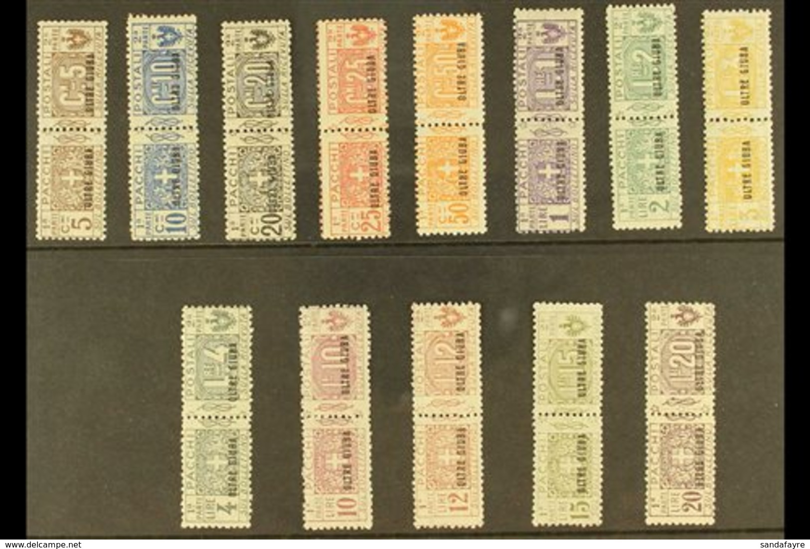 JUBALAND (OLTRE GIUBA) PARCEL POST 1925 Overprints Complete Set (Sassone 1/13, SG P16/28), Never Hinged Mint Horizontal  - Autres & Non Classés