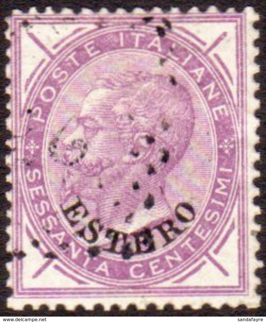 LEVANT - GENERAL ISSUES 1874 60c Lilac, Sass 8, Fine Used With Neat Light Cancel. Cat €400 (£340) For More Images, Pleas - Other & Unclassified