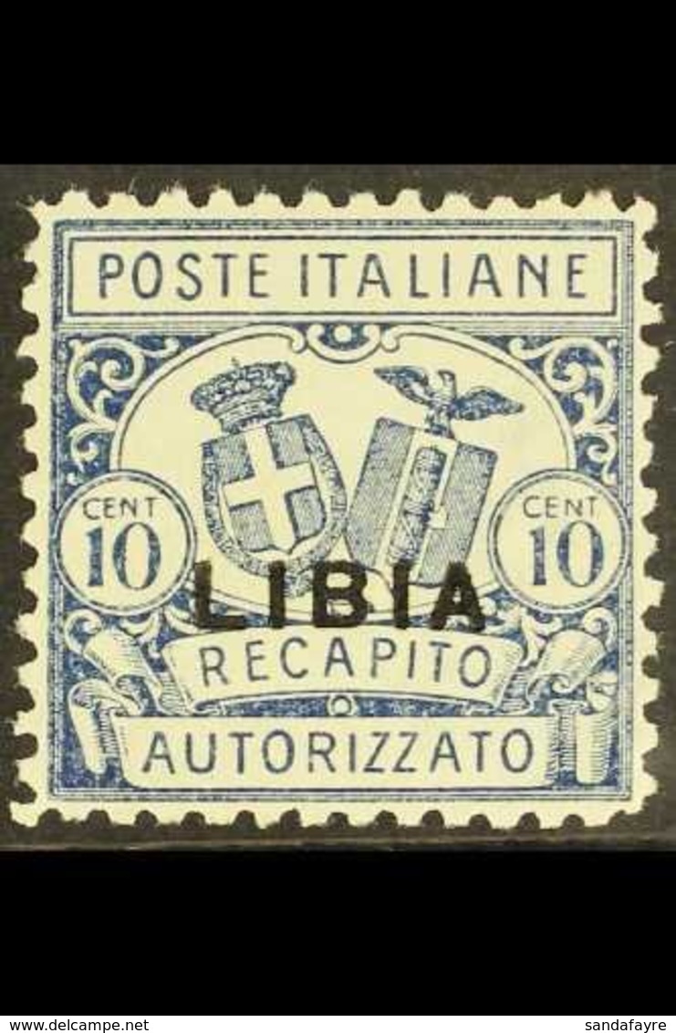 LIBYA CONCESSIONAL LETTER POST 1929 10c Blue Perf 11 (Sassone 1, SG CL68a), Very Fine Mint, Superb Centring, Very Fresh, - Andere & Zonder Classificatie