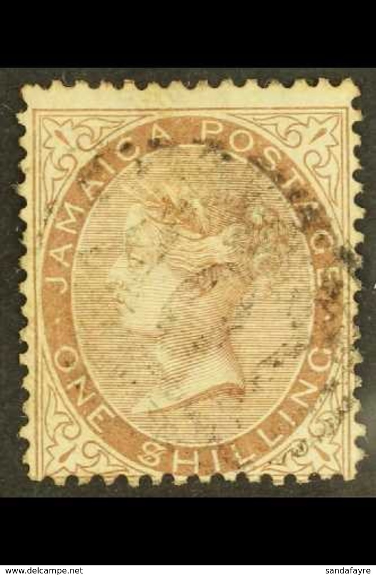 1870-83 1s Dull Brown, Variety "$" For "S", SG 13a, With Neat Light "A01" Cancel, Very Scarce. For More Images, Please V - Jamaica (...-1961)