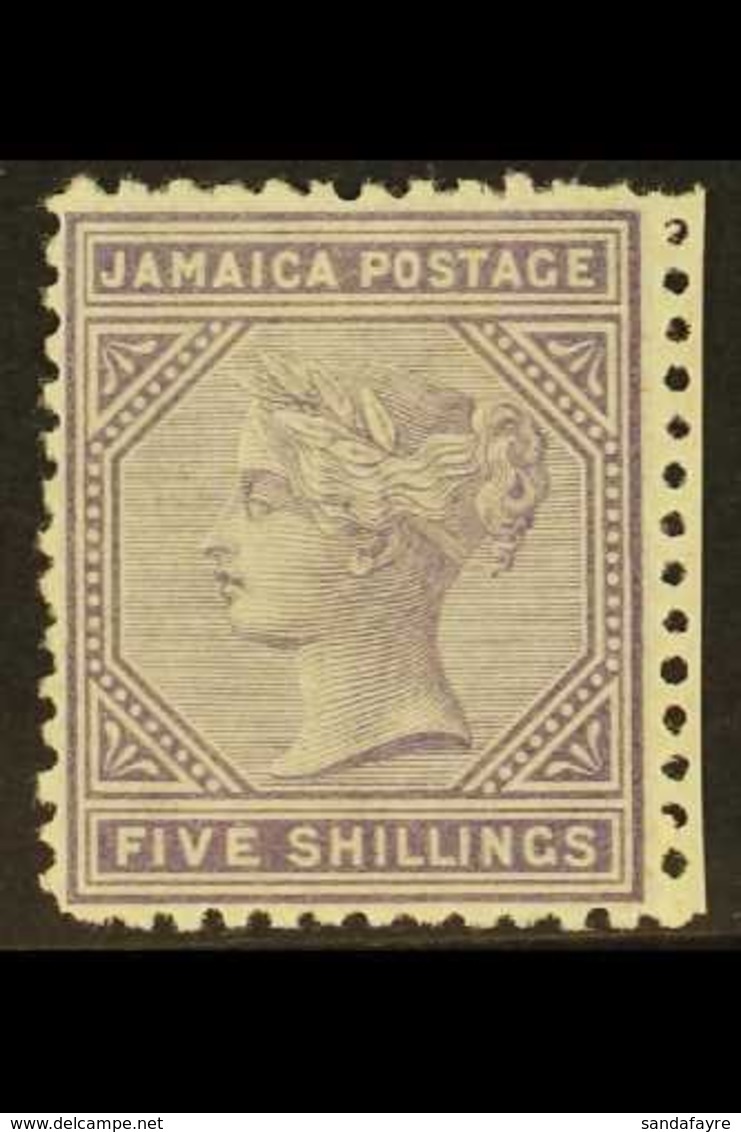 1875 5s Lilac, SG 15, Mint With Part Right Sheet Margin, Couple Of Shorter Perfs. For More Images, Please Visit Http://w - Jamaica (...-1961)