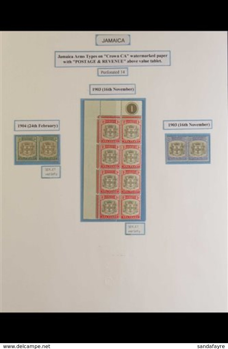 1903-04 "SER.ET" VARIETIES. A Very Fine Mint Group Of Multiples Each With The "SER.ET" Variety Includes ½d Grey And Dull - Jamaica (...-1961)