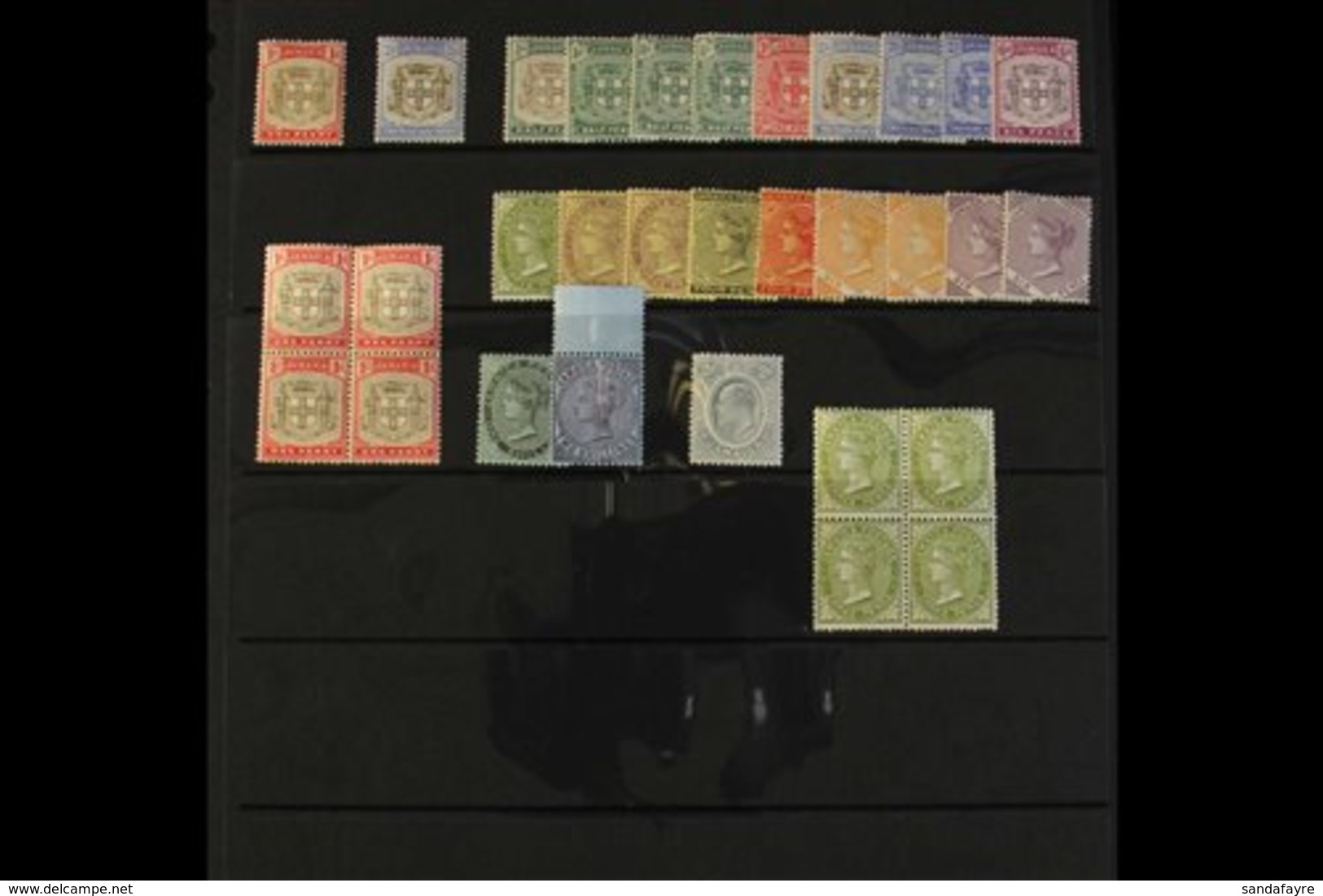 1903-11 FINE MINT RANGE Incl. 1903-04 1d "SER.ET", 1905-11 Arms Incl. 1d Grey And Carmine Block Of Four, QV All Four 6d  - Jamaica (...-1961)