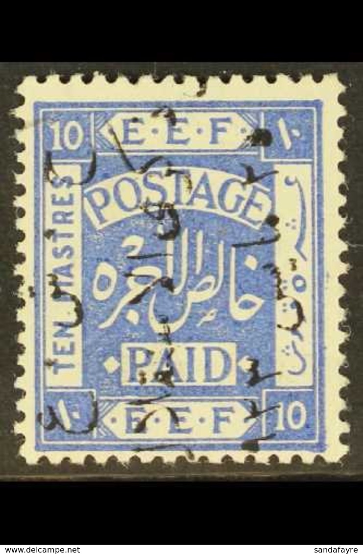 1923 10p Independence Commem, Ovptd In Black Reading Downwards, SG 107A, Very Fine Mint. For More Images, Please Visit H - Jordania