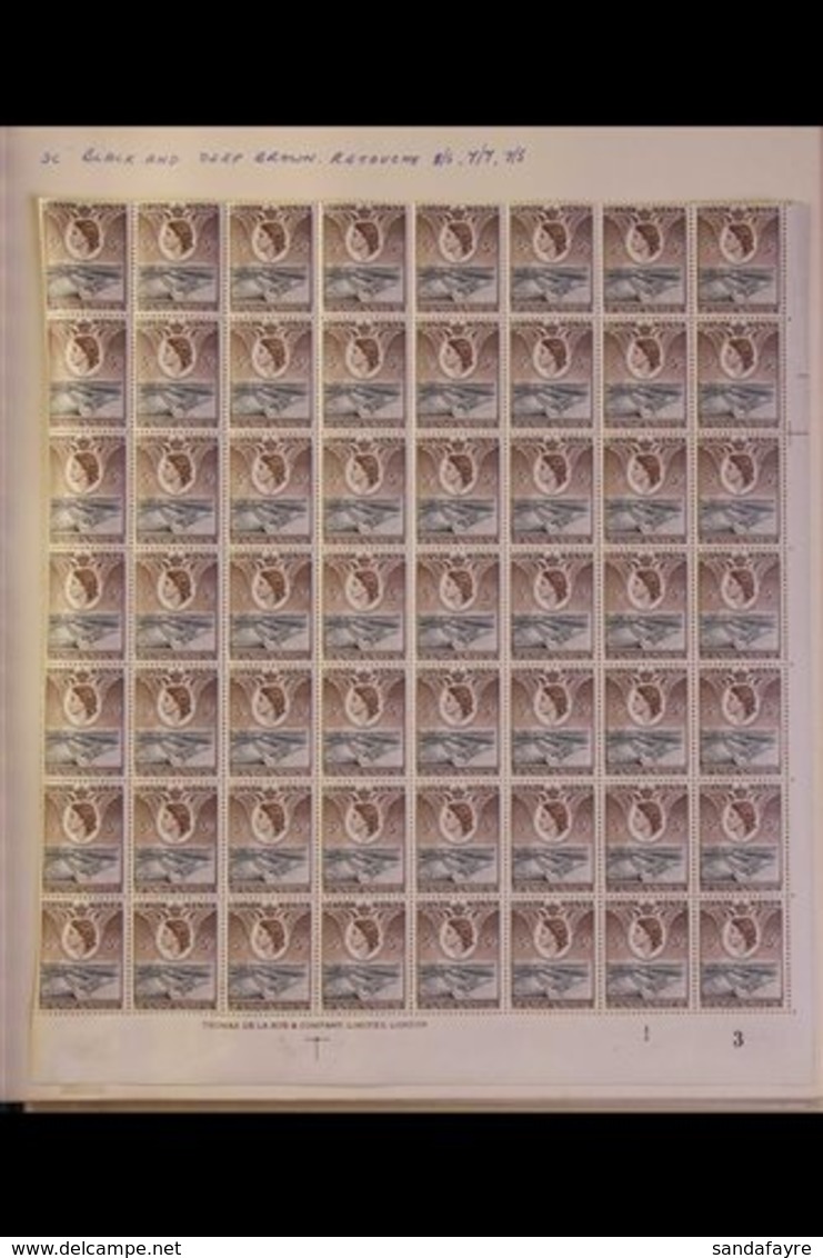 1954-63 QEII COLLECTION Includes 1954-59 Sets Both Mint And Used Plus Three Large Multiples Inc Marginal Pane Of The The - Vide