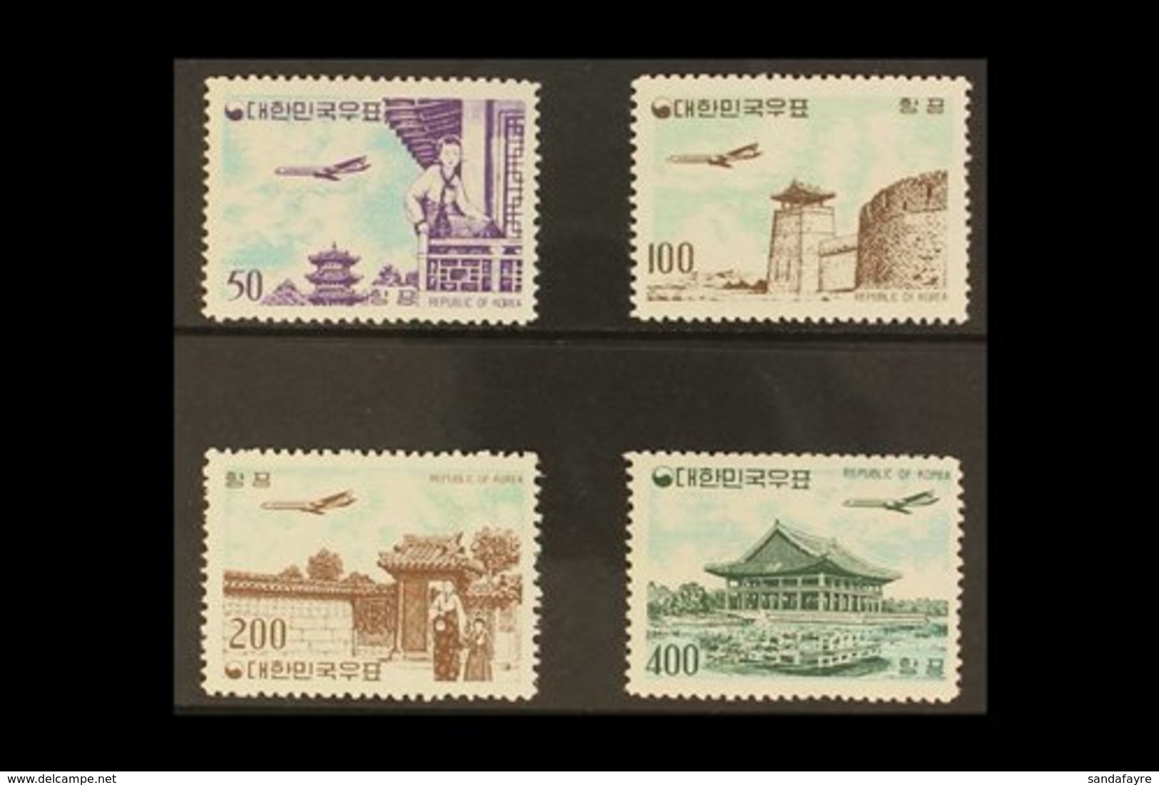 1961 Complete Air Set, SG 417/420, Never Hinged Mint. (4 Stamps) For More Images, Please Visit Http://www.sandafayre.com - Corea Del Sur