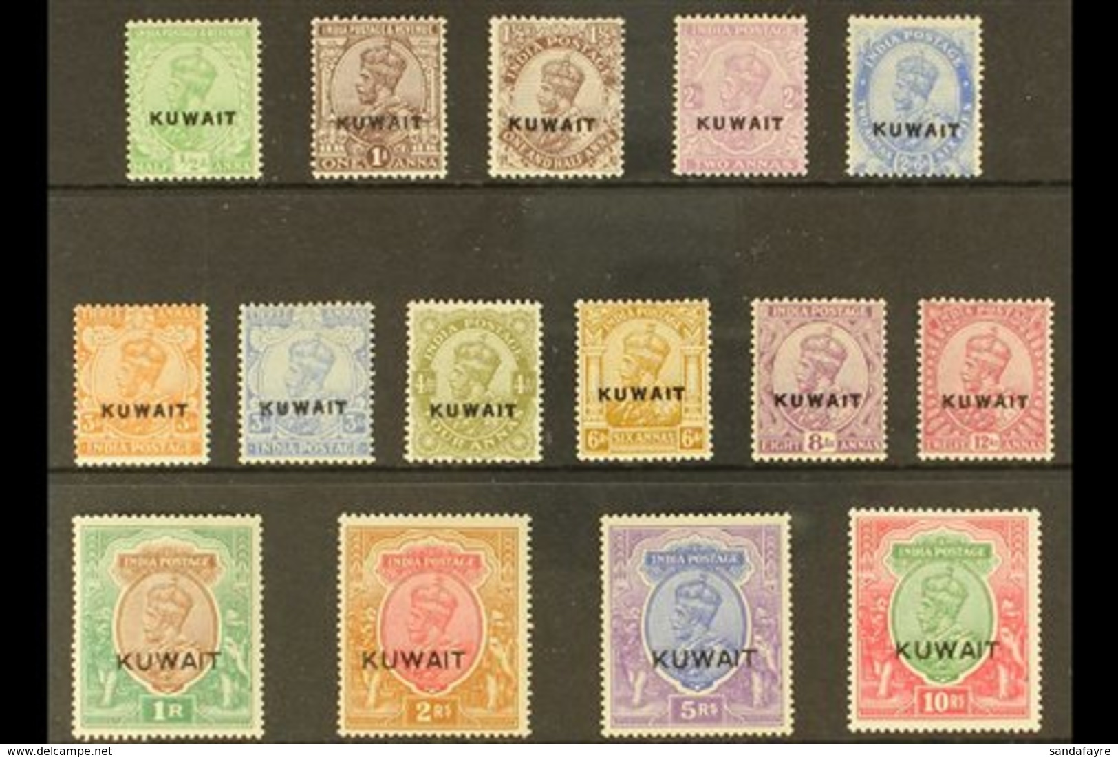 1923-24 First Issue Complete Set, SG 1/15, Mint Lightly Hinged (15 Stamps) For More Images, Please Visit Http://www.sand - Koeweit