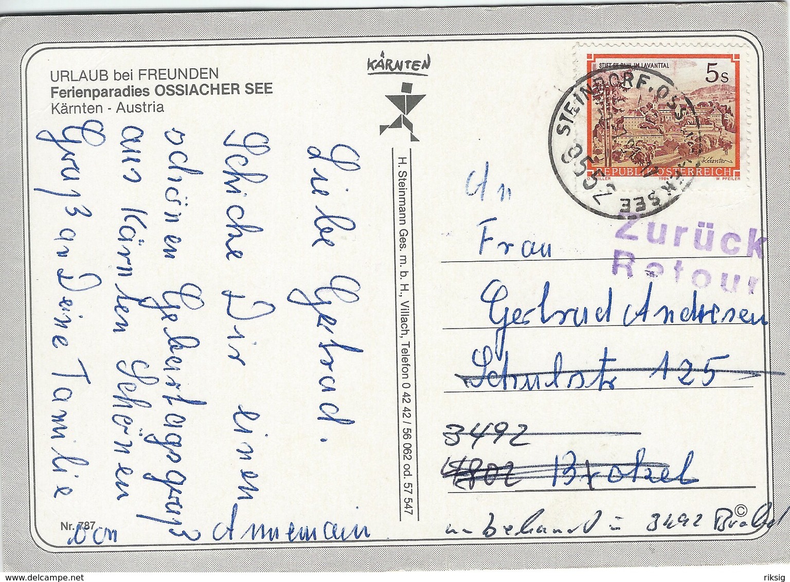 Ossiacher See. Kärnten Austria.  Card Returned- Zurück # 07864 - Other & Unclassified
