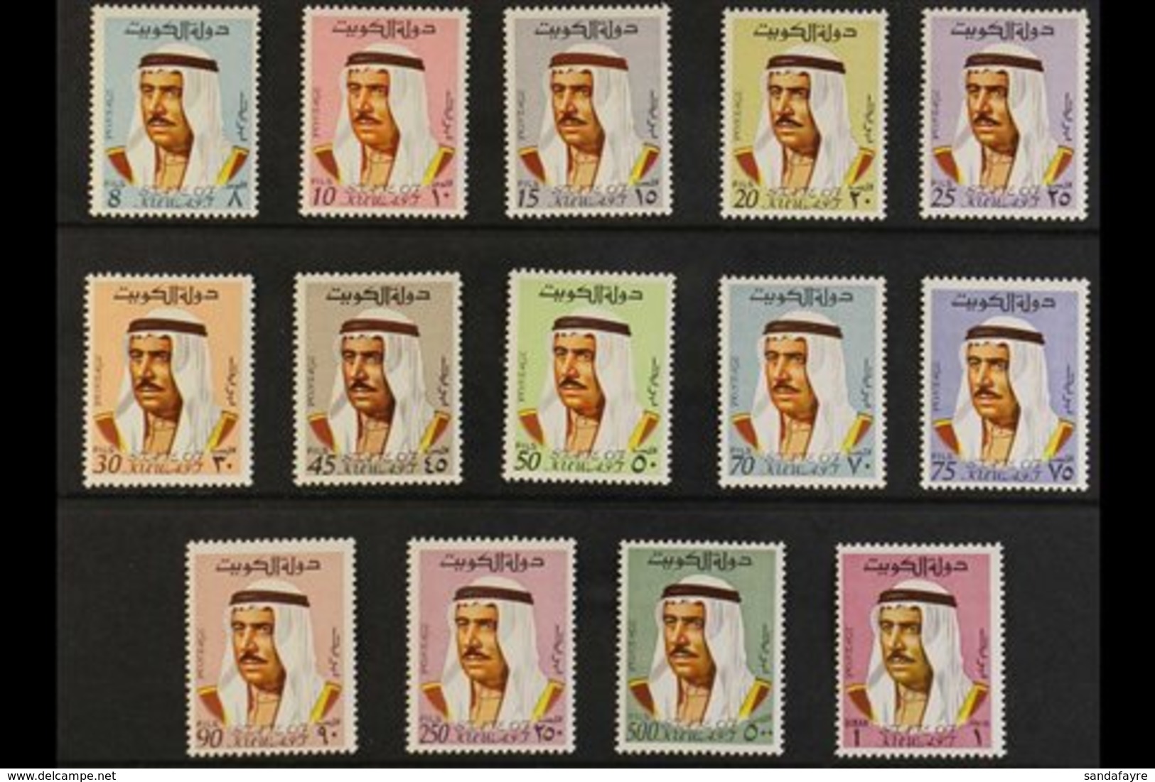 1969-74 Amir Sheikh Sabah Complete Set, SG 457/70, Fine Never Hinged Mint, Fresh. (14 Stamps) For More Images, Please Vi - Koweït