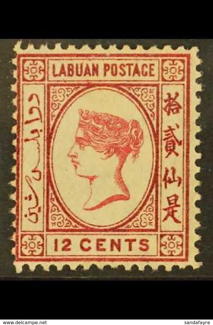 1880-82 12c Carmine WATERMARK REVERSED Variety, SG 9x, Fine Unused No Gum, Fresh. For More Images, Please Visit Http://w - Noord Borneo (...-1963)