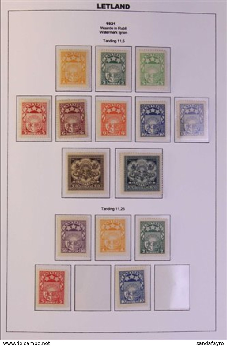 1921-1938 SEMI- SPECIALIZED MINT / NHM COLLECTION. A Well Annotated Collection Of Mint (incl Never Hinged) Stamps, Many  - Letland