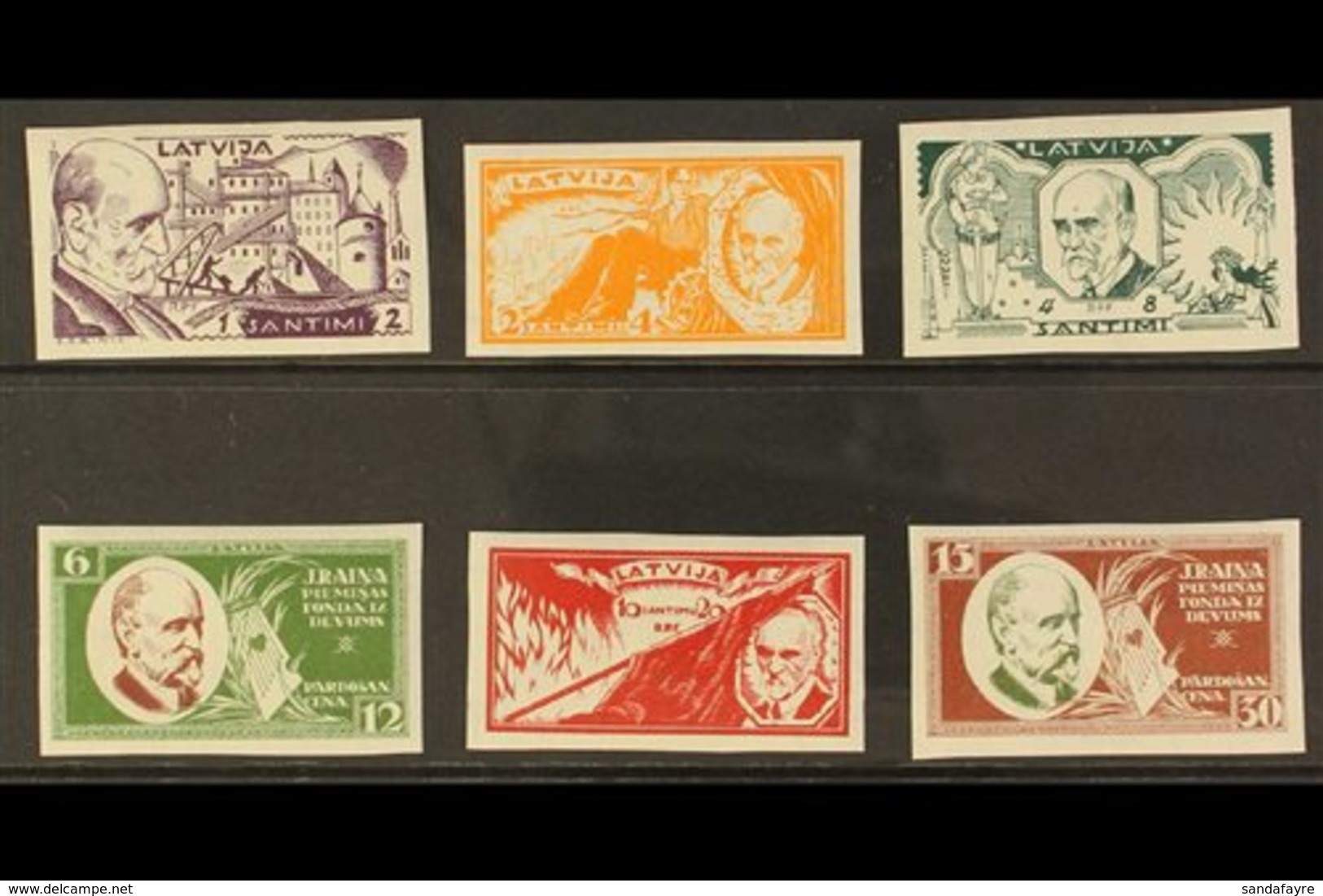 1930 Rainis Memorial Fund Complete IMPERF Set, SG 175B/180B Or Michel 153B/158B, Never Hinged Mint. (6 Stamps) For More  - Letonia
