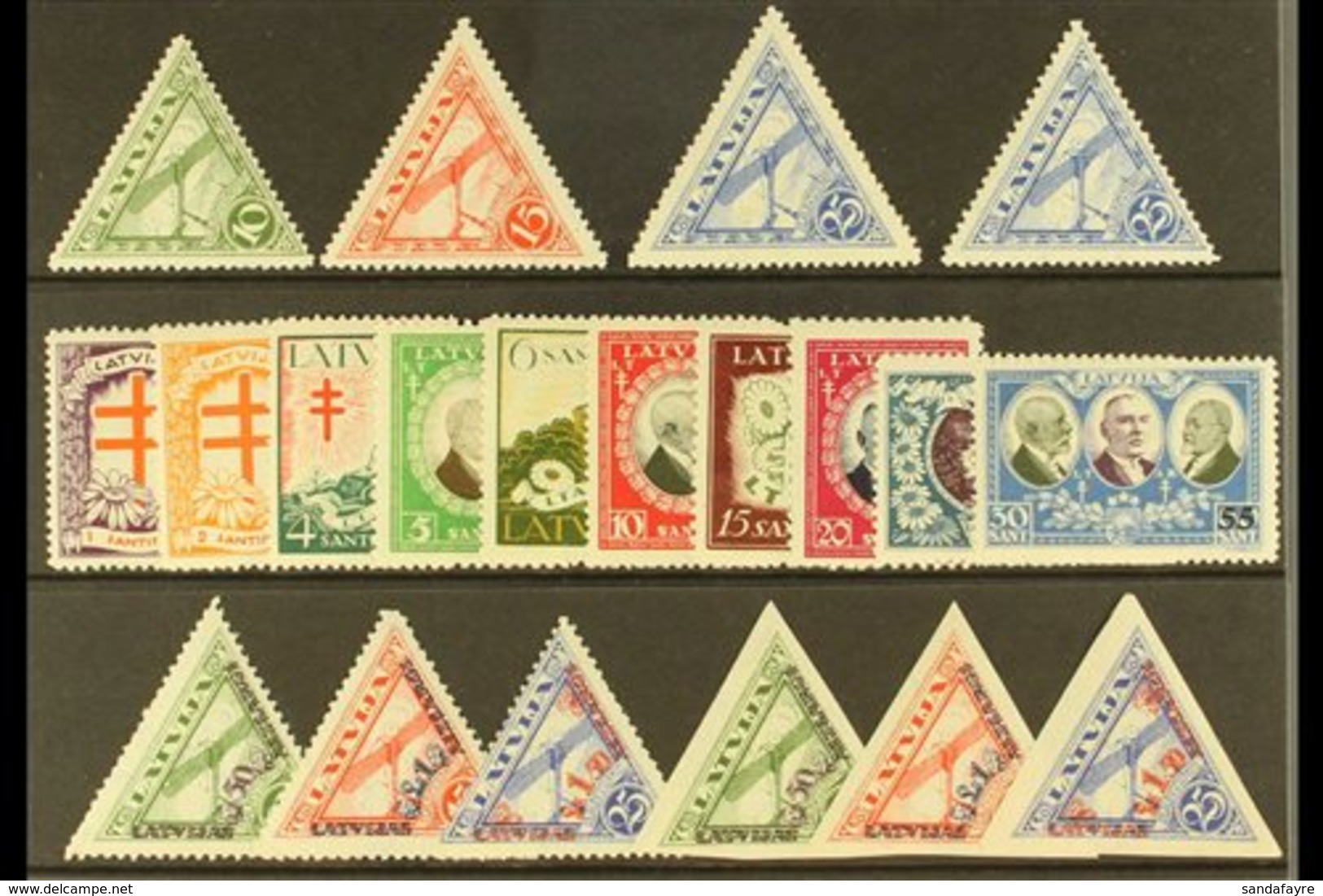 1931 An All Different, Fine Mint Collection From This Year (Mi 177/92) Including December Air Imperforate Variants (20 S - Letland