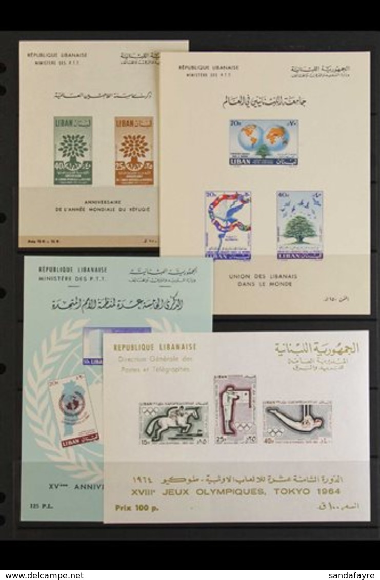 1960-1974 AIR POST MINIATURE SHEET COLLECTION. An Attractive, ALL DIFFERENT Air Post Mini Sheet Collection Presented On  - Libanon