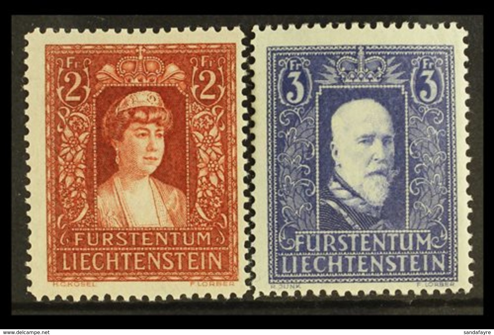 1933 2fr Reddish Brown And 3fr Lilac Prince And Princess, Mi 140/141, Very Fine Mint. (2 Stamps) For More Images, Please - Otros & Sin Clasificación