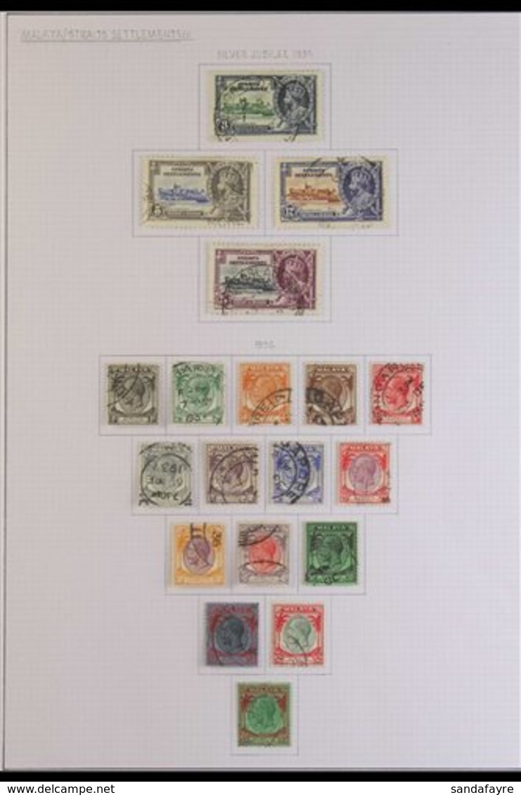 1935-48 USED COLLECTION OF SETS Presented On Album Pages And Includes The 1935 Jubilee Set, 1936-37 KGV Definitive Set,  - Straits Settlements