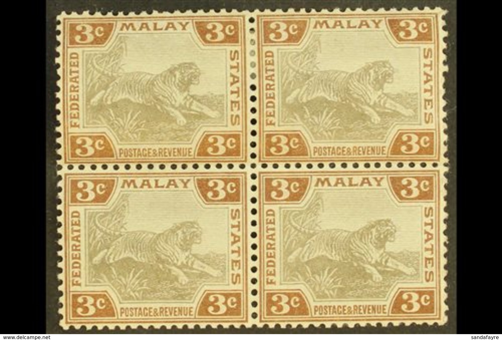 FMS 1904-22 3c Grey And Brown, SG 32, Very Fine Mint Block Of Four, Lower Pair Never Hinged. For More Images, Please Vis - Autres & Non Classés