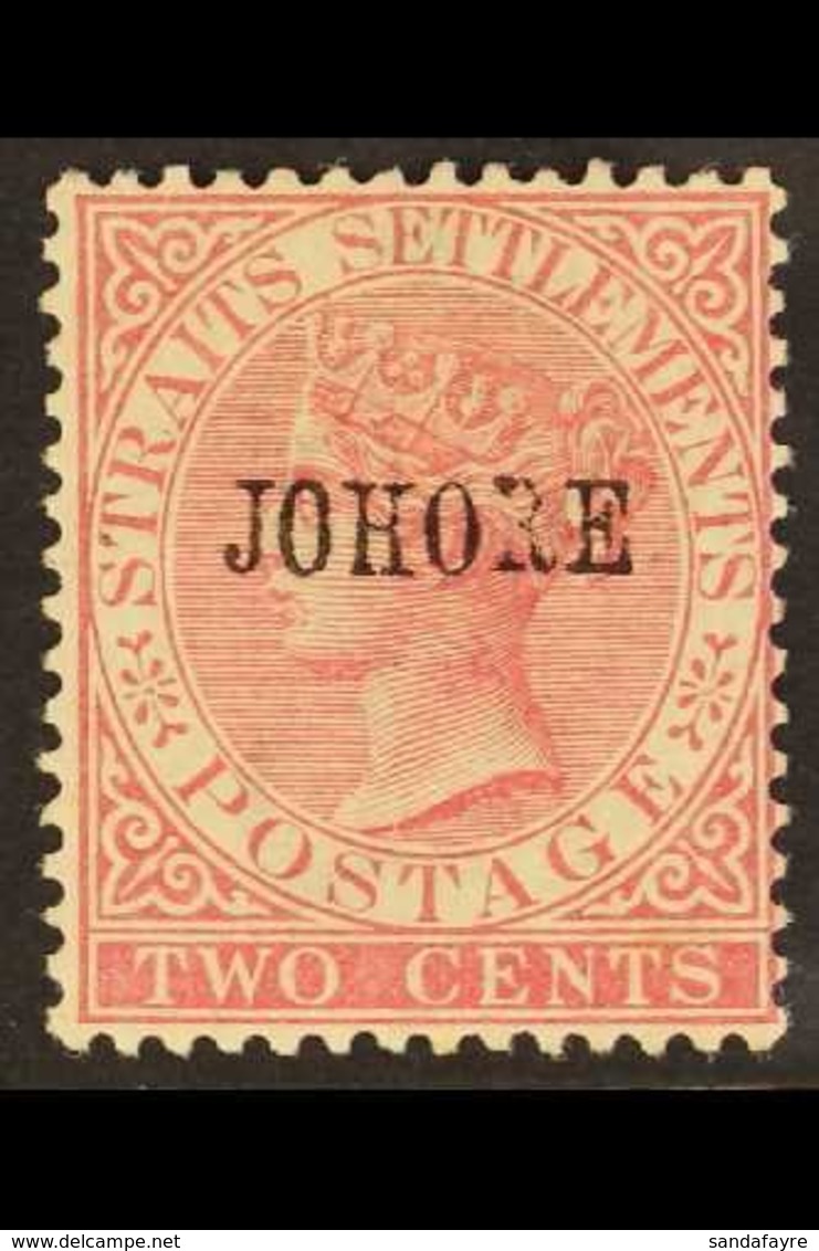 JOHORE 1884 2c Pale Rose Ovptd Type 8, In Small Serifed Letters, SG 8, Very Fine Mint. For More Images, Please Visit Htt - Otros & Sin Clasificación