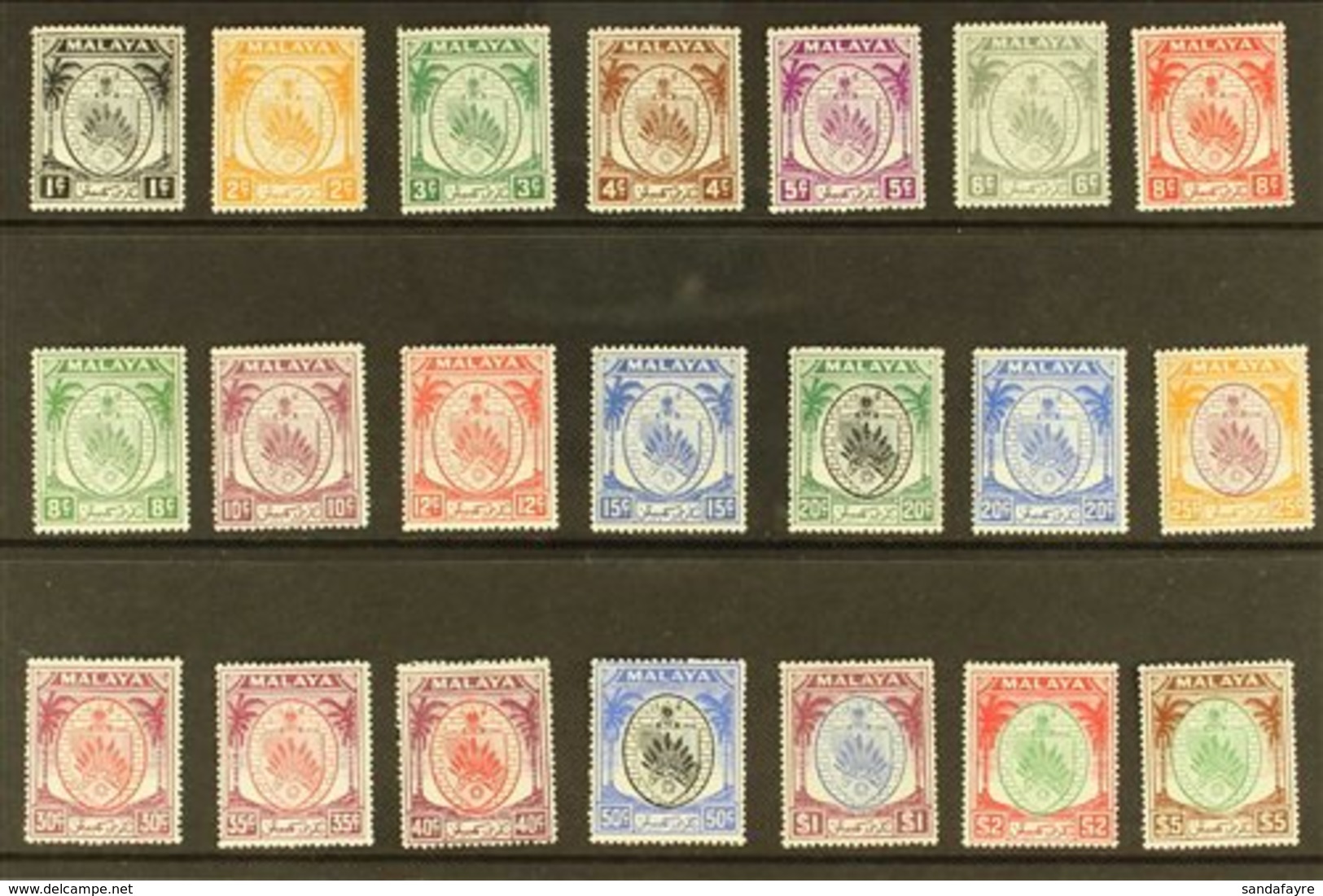 NEGRI SEMBILAN 1949-55 Definitives, Complete Set, SG 42/62, Never Hinged Mint (21 Stamps). For More Images, Please Visit - Otros & Sin Clasificación
