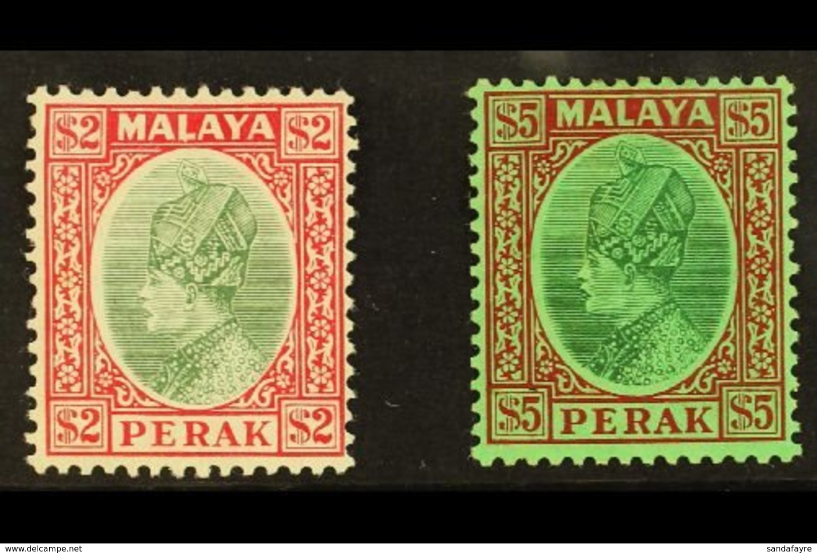 PERAK 1935 $2 And $5 Sultan Iskandar, SG 101/2, Very Fine And Fresh Mint. (2 Stamps) For More Images, Please Visit Http: - Autres & Non Classés