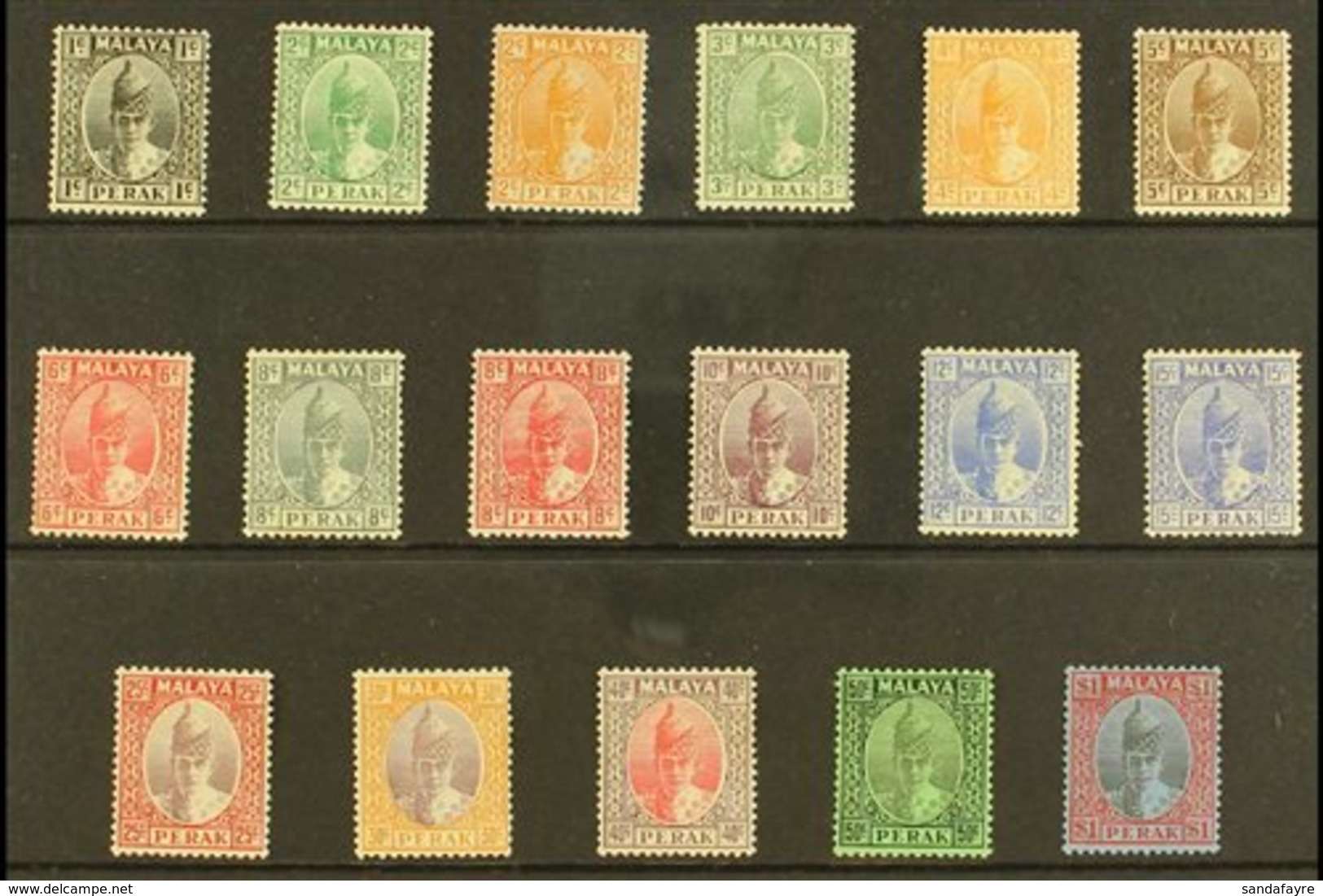 PERAK 1938-41 Definitives Set To $1, SG 103/19, Very Fine Mint. Fresh And Attractive! (17 Stamps) For More Images, Pleas - Other & Unclassified