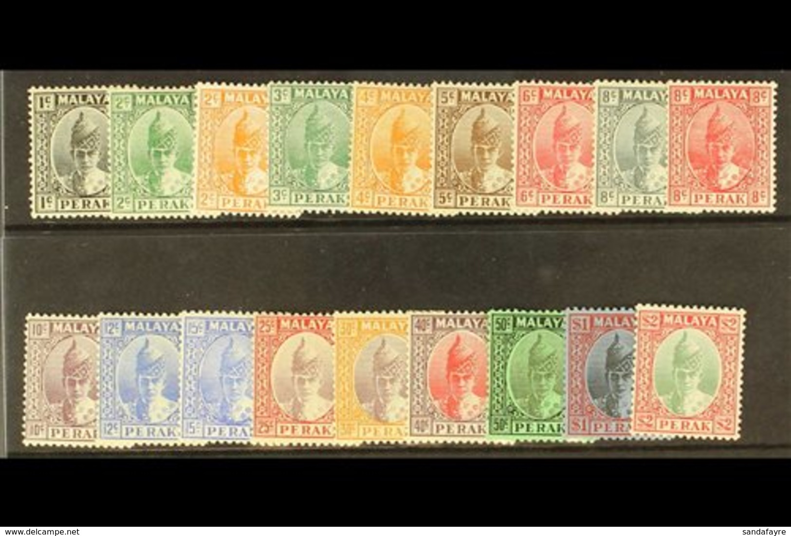 PERAK 1938-41 Set To $2, SG 103/120, Very Fine Mint. (18 Stamps) For More Images, Please Visit Http://www.sandafayre.com - Andere & Zonder Classificatie