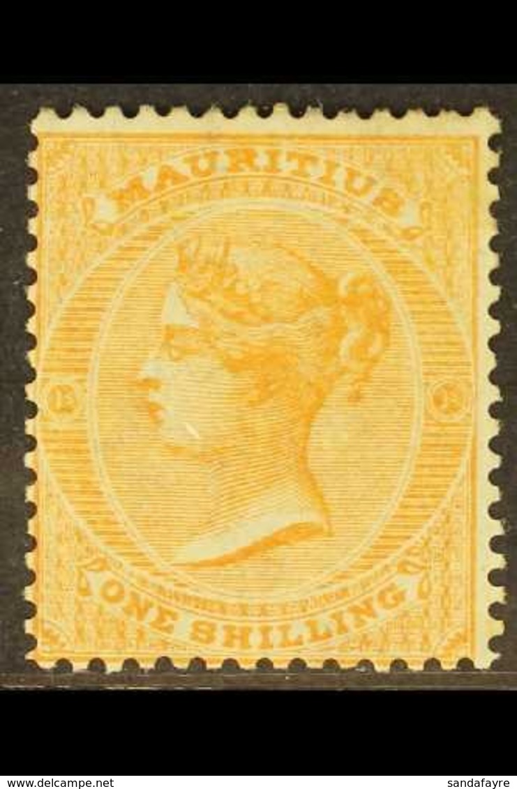 1863 1s Orange, Wmk CC, Variety "wmk Inverted", SG 70w, Fine Mint, Large Part Og. For More Images, Please Visit Http://w - Maurice (...-1967)