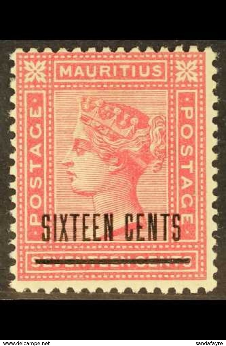 1883 16c On  17c Rose, SG 115, Very Fine And Fresh Mint. For More Images, Please Visit Http://www.sandafayre.com/itemdet - Mauritius (...-1967)