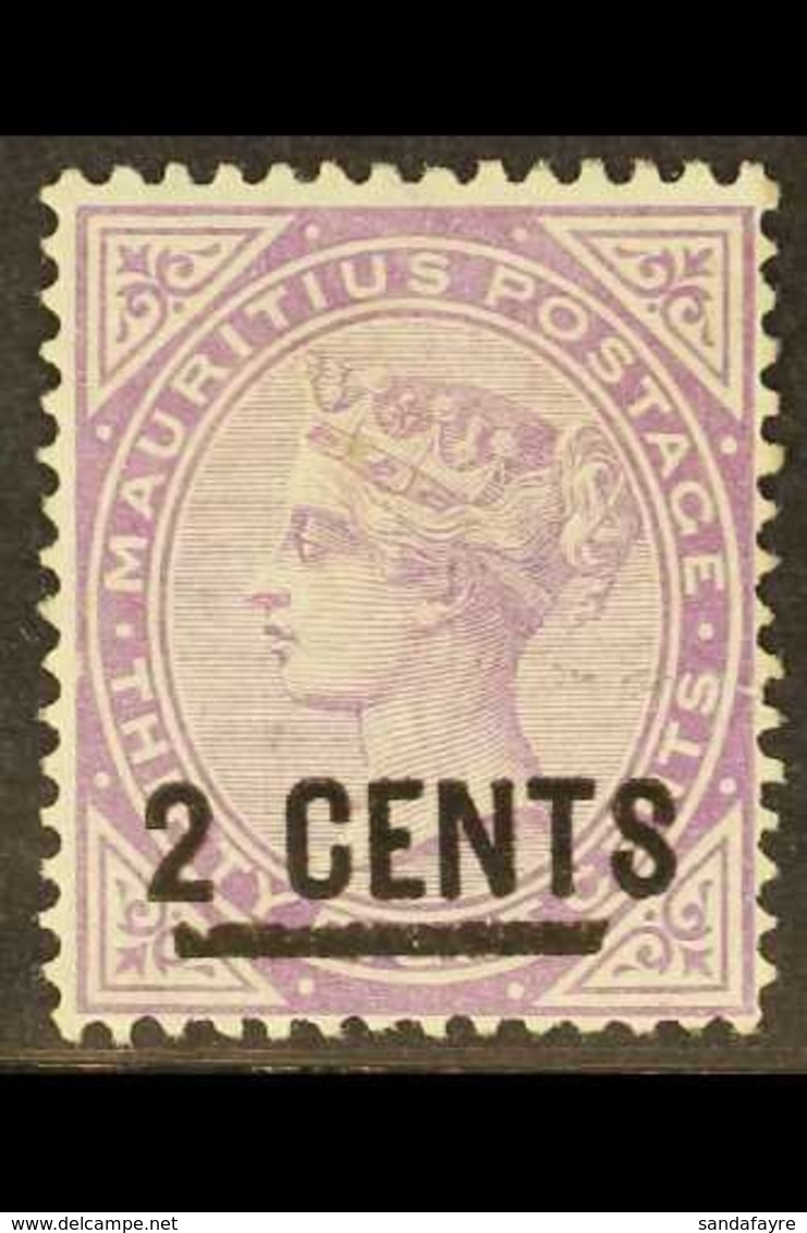 1886 2c On 38c Bright Purple, SG 116, Very Fine Mint. For More Images, Please Visit Http://www.sandafayre.com/itemdetail - Mauricio (...-1967)