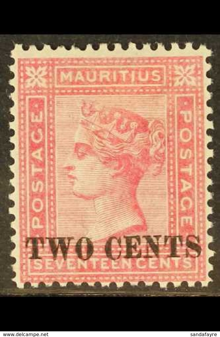 1891 2c On 17c Rose, SG 119, Very Fine Mint. Lovely Stamp. For More Images, Please Visit Http://www.sandafayre.com/itemd - Maurice (...-1967)