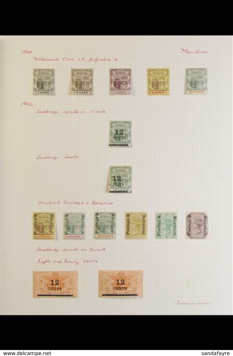 1900 -  1907 SUPERB MINT ONLY COLLECTION Lovely Fresh Collection Of Mostly Complete Sets Including 1900 Vals To 2r 50 In - Maurice (...-1967)