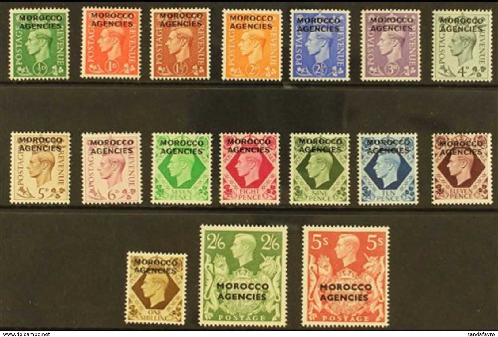 BRITISH CURRENCY 1949 Overprints Complete Set, SG 77/93, Fine Never Hinged Mint, Very Fresh, All Expertized Zumstein. (1 - Autres & Non Classés