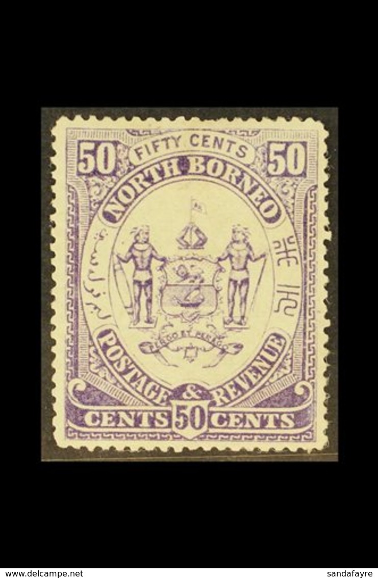 1883 50c. Violet, SG 4, Fine Mint. For More Images, Please Visit Http://www.sandafayre.com/itemdetails.aspx?s=630780 - North Borneo (...-1963)