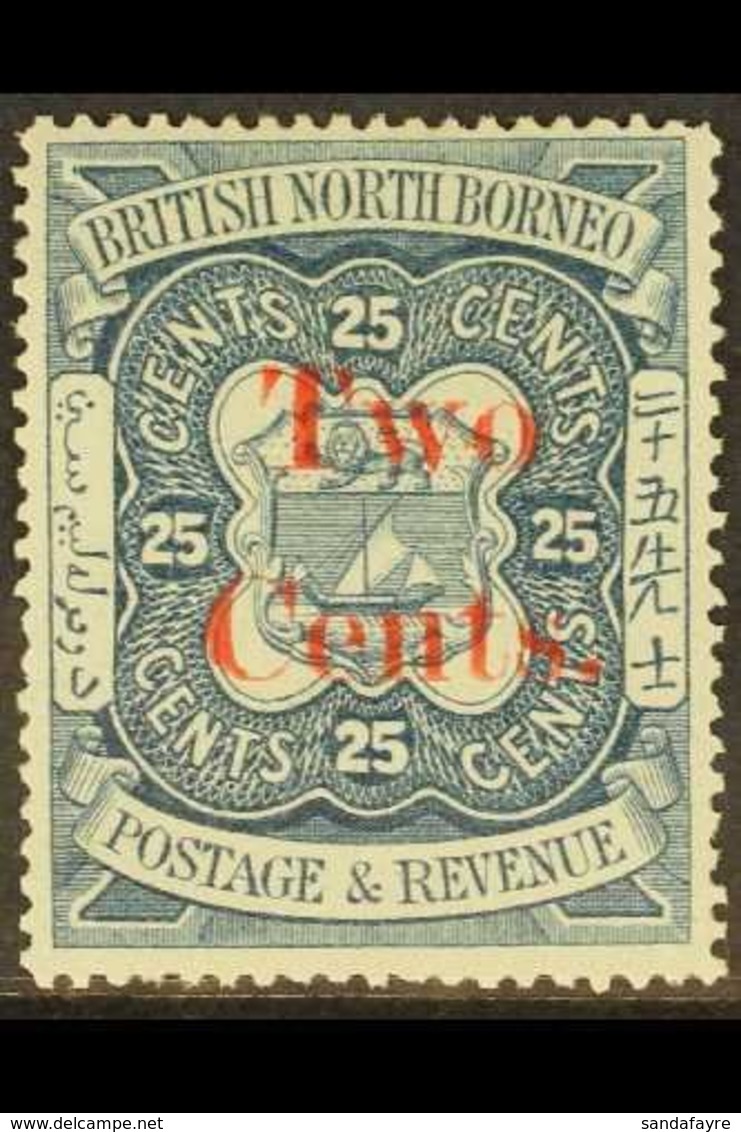 1890 2c. On 25c. Indigo, SG 51, Fine Mint. For More Images, Please Visit Http://www.sandafayre.com/itemdetails.aspx?s=63 - Noord Borneo (...-1963)
