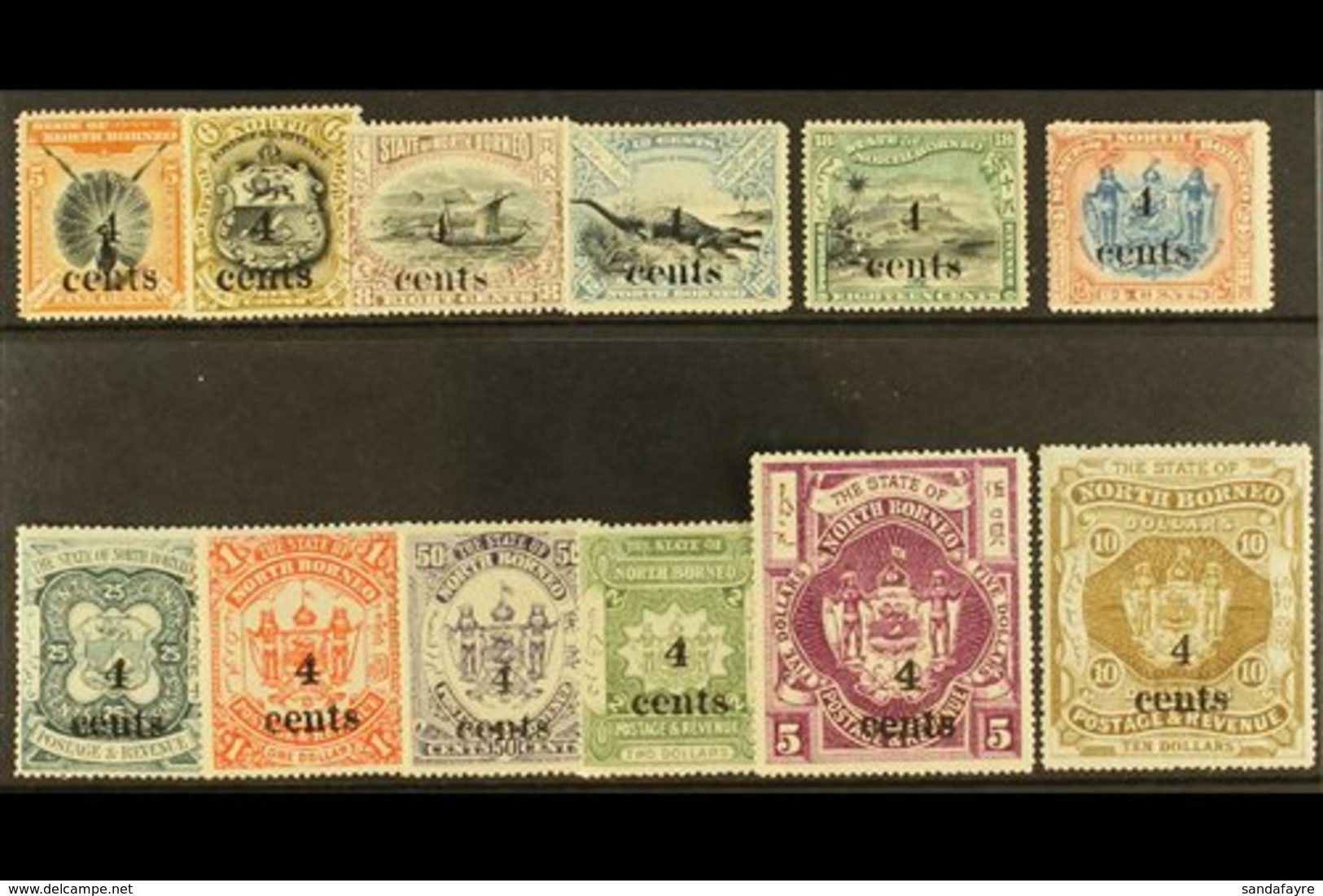 1904-05 Surcharged Set, SG 146/57, Fine Mint Set (12 Stamps) For More Images, Please Visit Http://www.sandafayre.com/ite - Noord Borneo (...-1963)