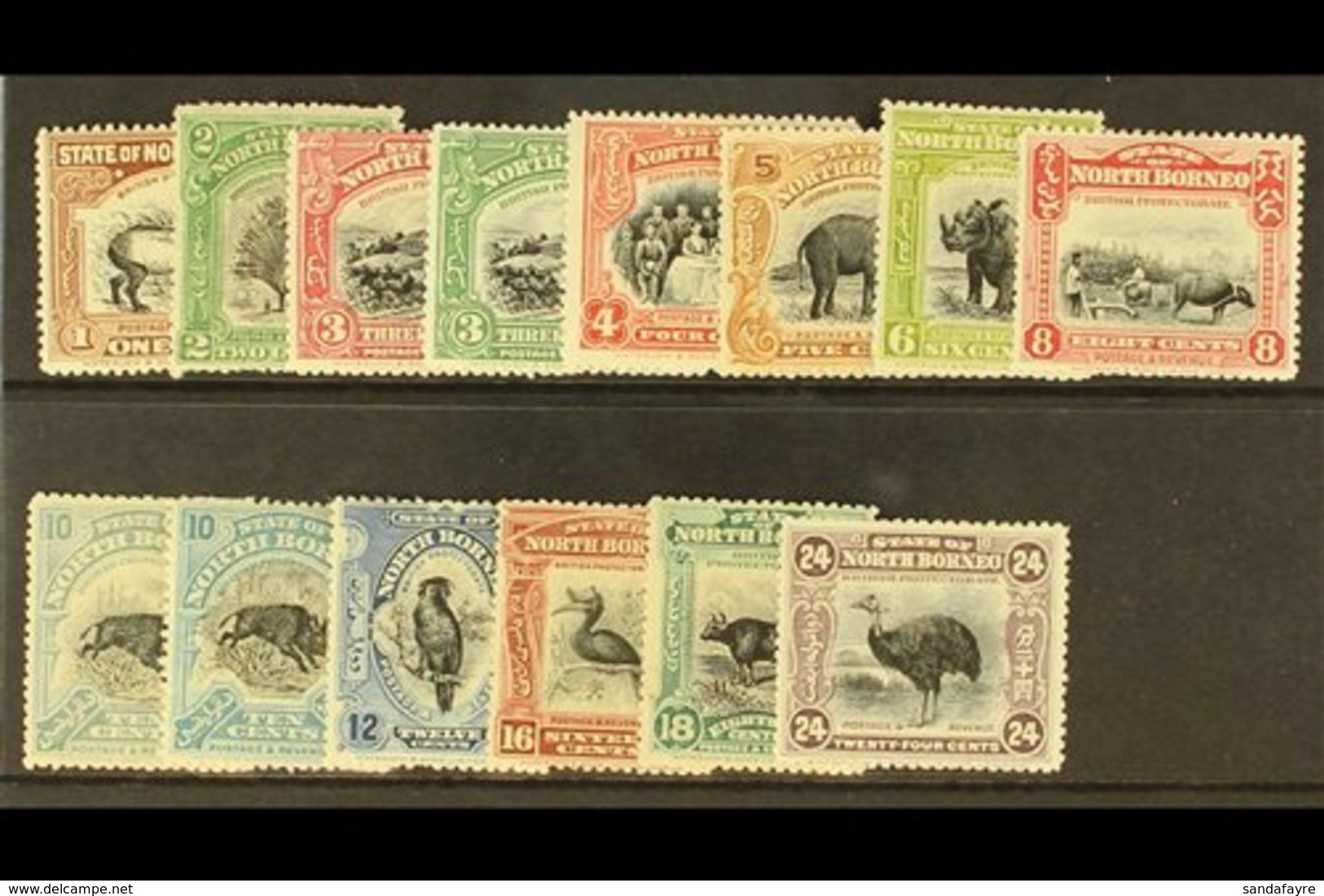 1909-23 Pictorial Set, SG 158/176, Plus 10c Shade, Fine Mint. (14 Stamps) For More Images, Please Visit Http://www.sanda - Noord Borneo (...-1963)