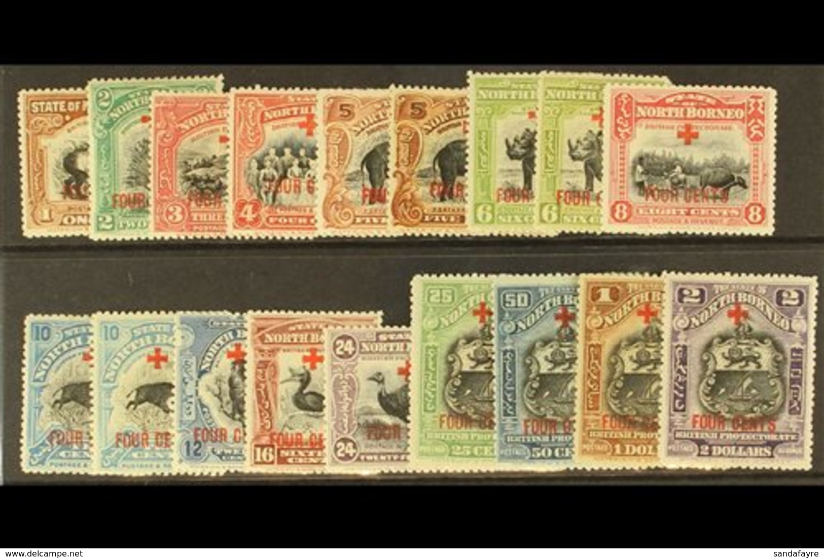 1918 1c + 4c To $2 + 4c, SG 235/250, Plus 5c, 6c And 10c Shades, Fine Mint. (18 Stamps) For More Images, Please Visit Ht - North Borneo (...-1963)
