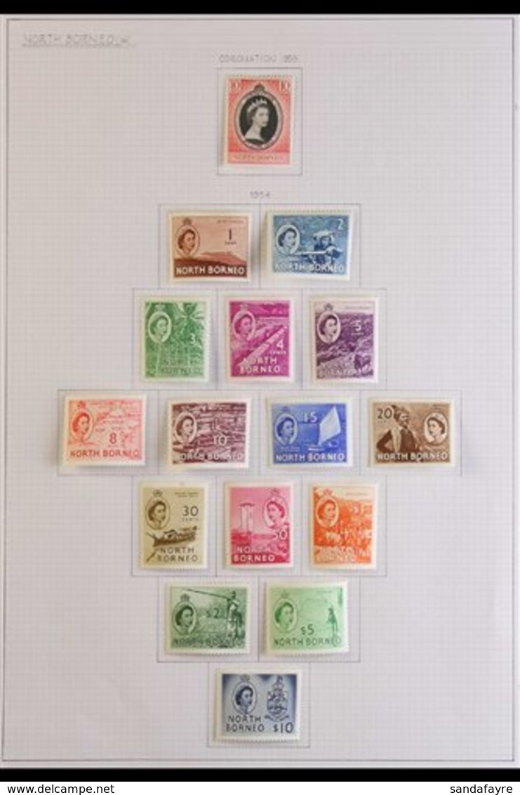 1953-63 FINE MINT COLLECTION On Pages, Incl. 1954 And 1961 Definitive Sets Etc. (33 Stamps) For More Images, Please Visi - Noord Borneo (...-1963)