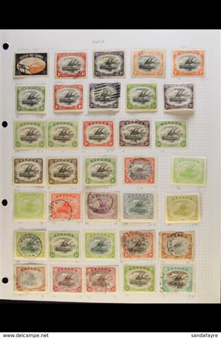 1901-1941 COLLECTION On Leaves, Mint & Used, Inc 1901-05 Wmk Horiz To 1s (x2, One Mint) Inc 1d Used And Wmk Vert Inc ½d  - Papoea-Nieuw-Guinea