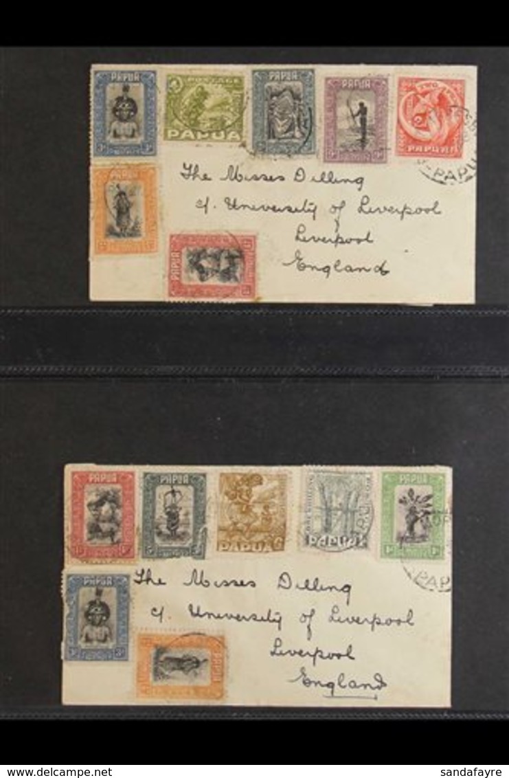 1936-38 INTERESTING COVERS TO LIVERPOOL GROUP. A Colourful Selection Of Covers All Sent From Port Moresby Or Samari To L - Papoea-Nieuw-Guinea