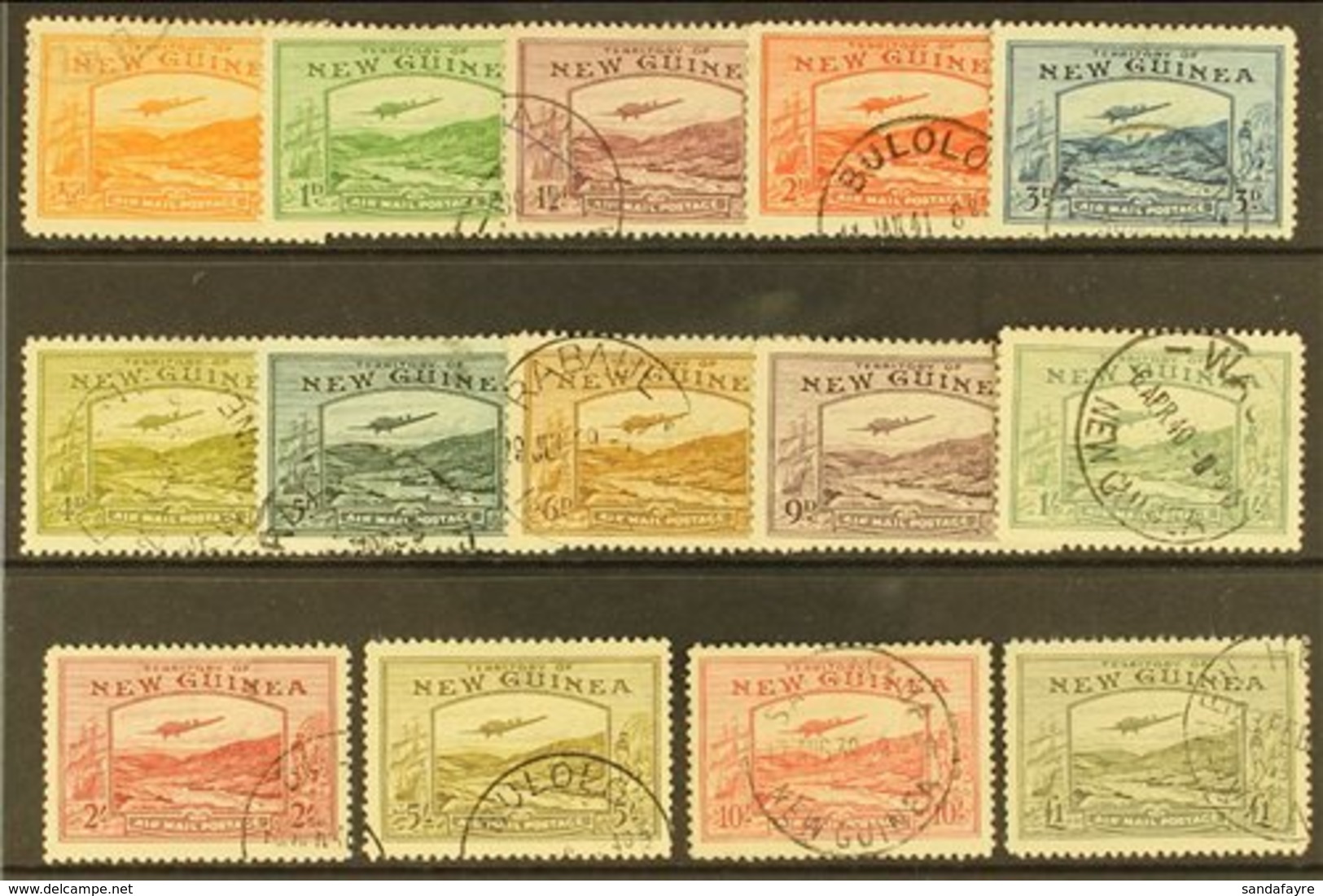 1939 AIRMAILS, Complete Set, SG 212/25, 5d & 2s With Some Light Marks, Otherwise Very Fine Used (14 Stamps). For More Im - Papua New Guinea